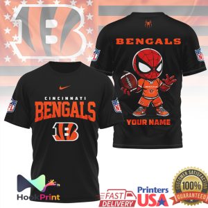 Personalized Spider Man Cincinnati Bengals NFL Fan T Shirt Personalized Spider Man Cincinnati Bengals NFL Fan T Shirt