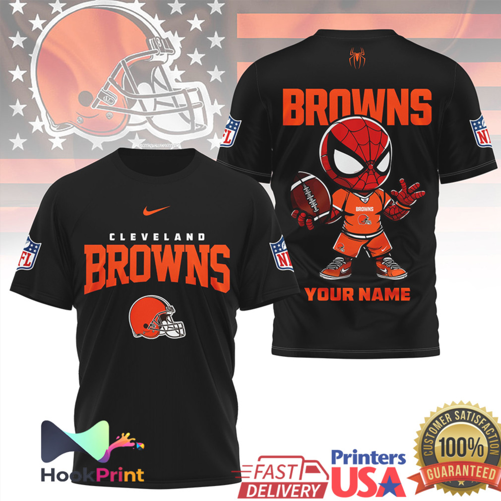 Personalized Spider Man Cleveland Browns NFL Fan T Shirt Personalized Spider Man Cleveland Browns NFL Fan T Shirt
