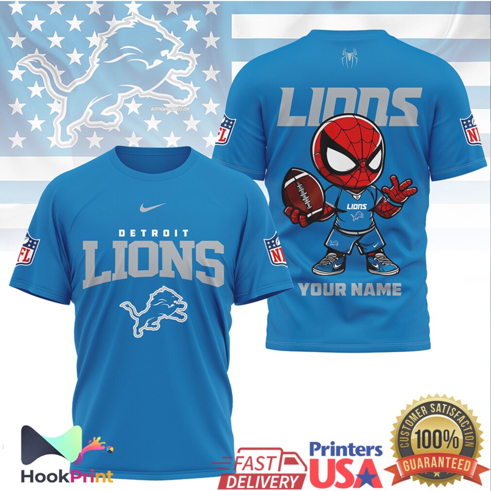 Personalized Spider Man Detroit Lions NFL Fan T Shirt Personalized Spider Man Detroit Lions NFL Fan T Shirt