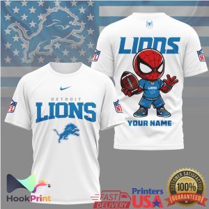 Personalized Spider Man Detroit Lions NFL Fan T Shirt