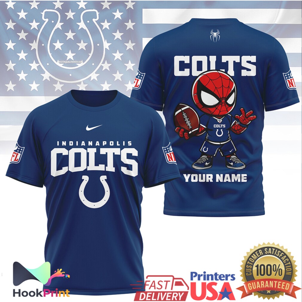 Personalized Spider Man Indianapolis Colts NFL Fan T Shirt Personalized Spider Man Indianapolis Colts NFL Fan T Shirt