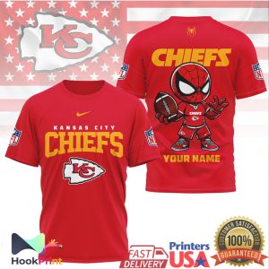 Personalized Spider Man Kansas City Chiefs NFL Fan T Shirt