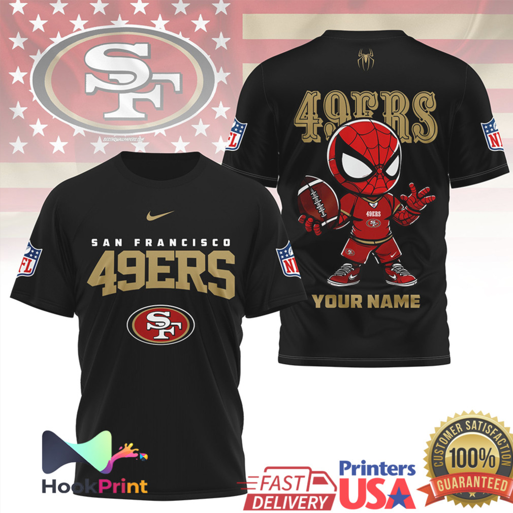 Personalized Spider Man San Francisco 49ers NFL Fan T Shirt Personalized Spider Man San Francisco 49ers NFL Fan T Shirt