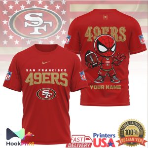 Personalized Spider Man San Francisco 49ers NFL Fan T Shirt