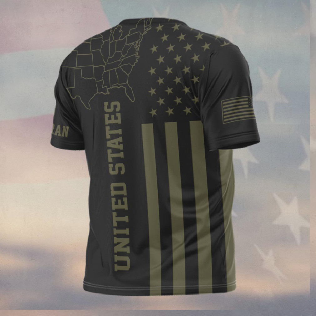Personalized U.S. Army Veteran Olive Drab Flag Map T Shirt Personalized U.S. Army Veteran Olive Drab Flag Map T Shirt
