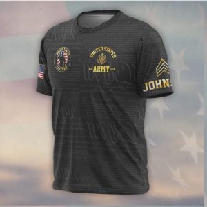 Personalized US Army Veteran 1965 1971 We The People Gold Emblem Shirt