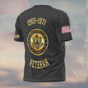 Personalized US Army Veteran 1965 1971 We The People Gold Emblem Shirt