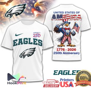 Philadelphia Eagles 250th Anniversary 1776 2026 USA Eagle Patriotic T Shirt