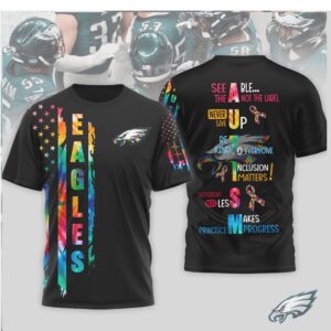 Philadelphia Eagles Autism Awareness NFL Support Ribbon T Shirt