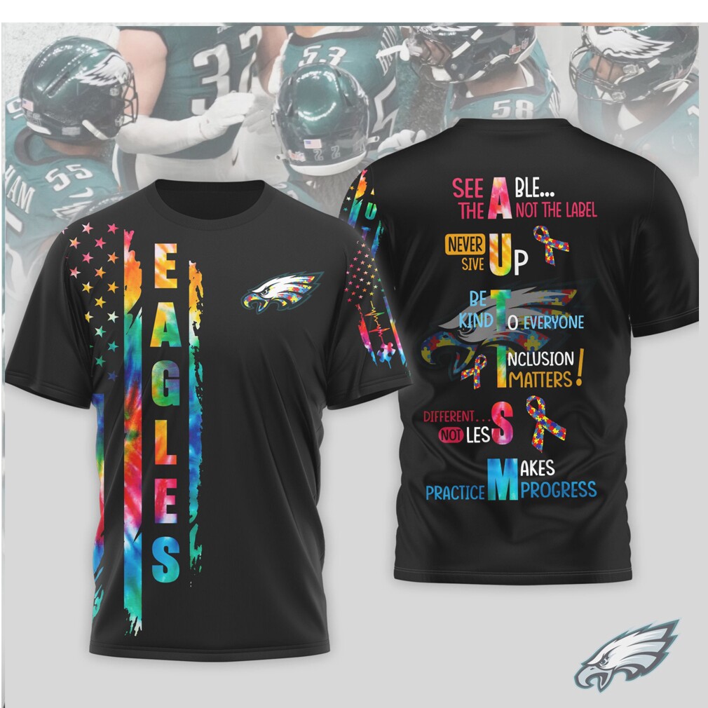 Philadelphia Eagles Autism Awareness NFL Support Ribbon T Shirt Philadelphia Eagles Autism Awareness NFL Support Ribbon T Shirt