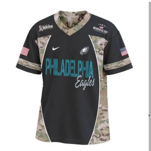 Philadelphia Eagles Memorial Day Salute to Service Camo Remember The Brave NFL Shirt