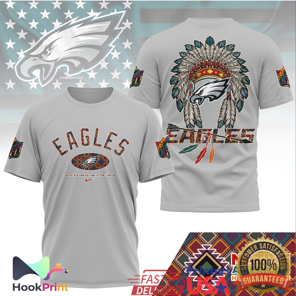 Philadelphia Eagles NFL Native American Heritage Month Headdress T Shirt Philadelphia Eagles NFL Native American Heritage Month Headdress T Shirt