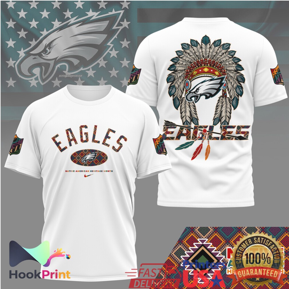 Philadelphia Eagles NFL Native American Heritage Month Headdress T Shirt Philadelphia Eagles NFL Native American Heritage Month Headdress T Shirt
