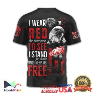 Philadelphia Eagles RED Friday Military Appreciation 3D T Shirt