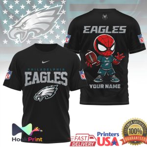 Philadelphia Eagles Spider Man Custom Name Mascot NFL Football T Shirt Philadelphia Eagles Spider Man Custom Name Mascot NFL Football T Shirt