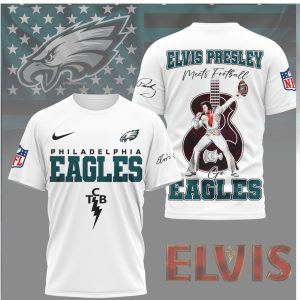 Philadelphia Eagles x Elvis Presley TCB Rock n Roll NFL Shirt