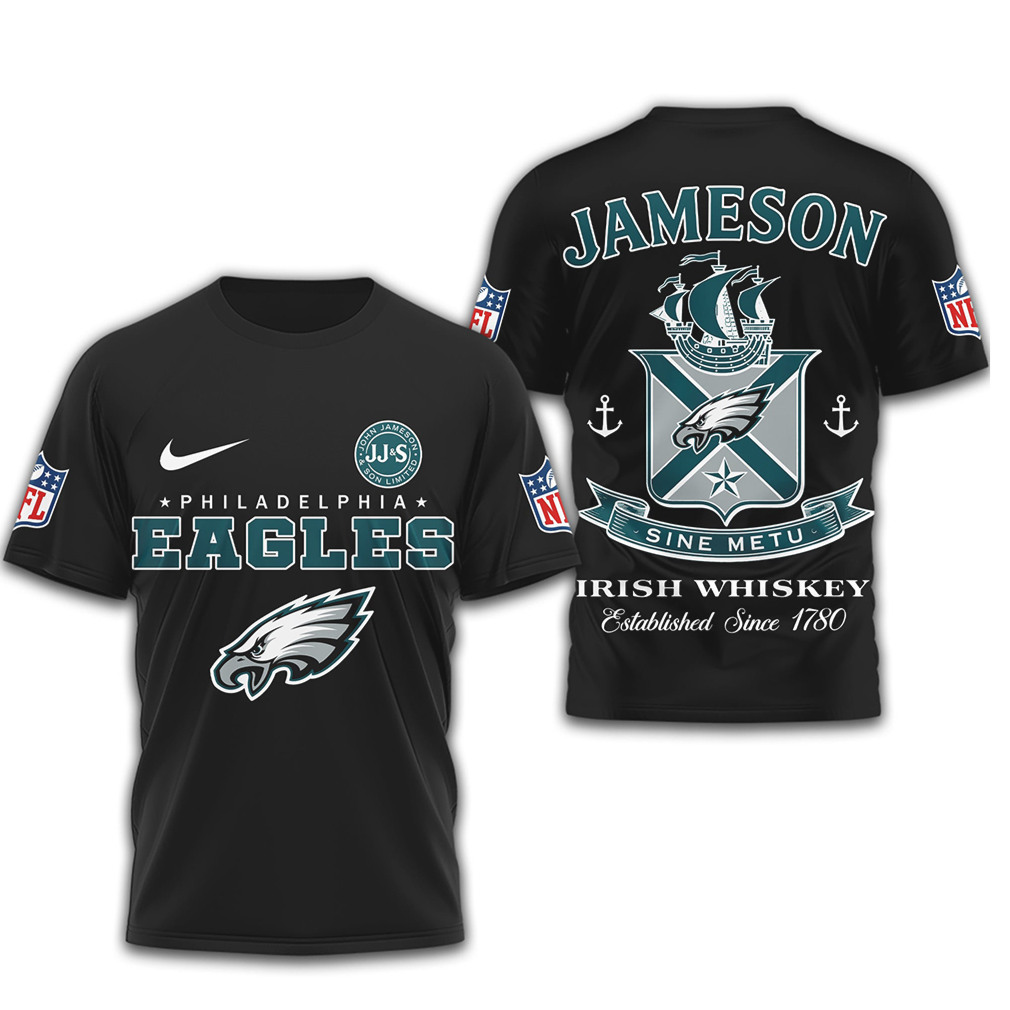 Philadelphia Eagles x Jameson Irish Whiskey Sine Metu T Shirt Philadelphia Eagles x Jameson Irish Whiskey Sine Metu T Shirt