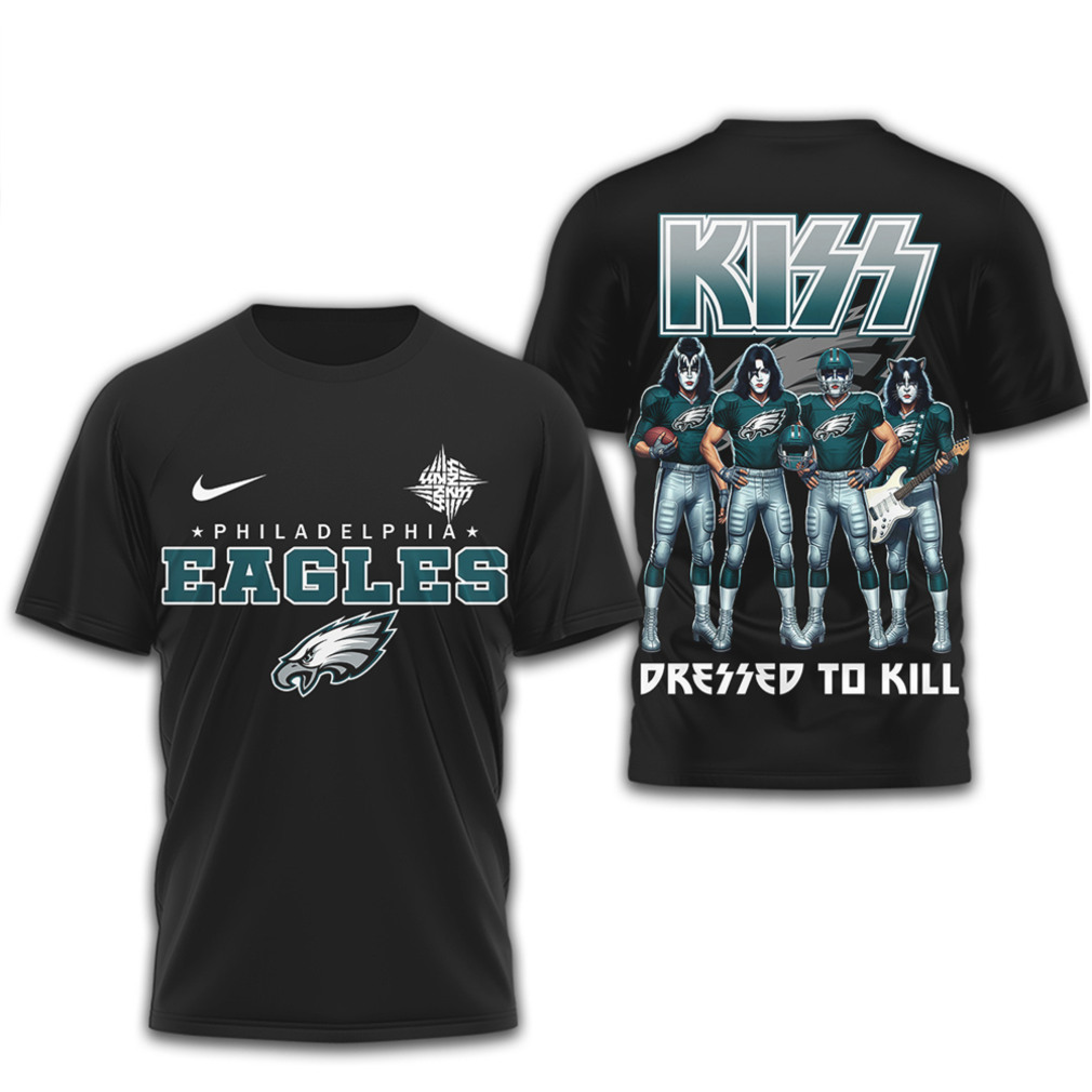 Philadelphia Eagles x KISS Dressed To Kill Rock Band NFL Fan T Shirt Philadelphia Eagles x KISS Dressed To Kill Rock Band NFL Fan T Shirt