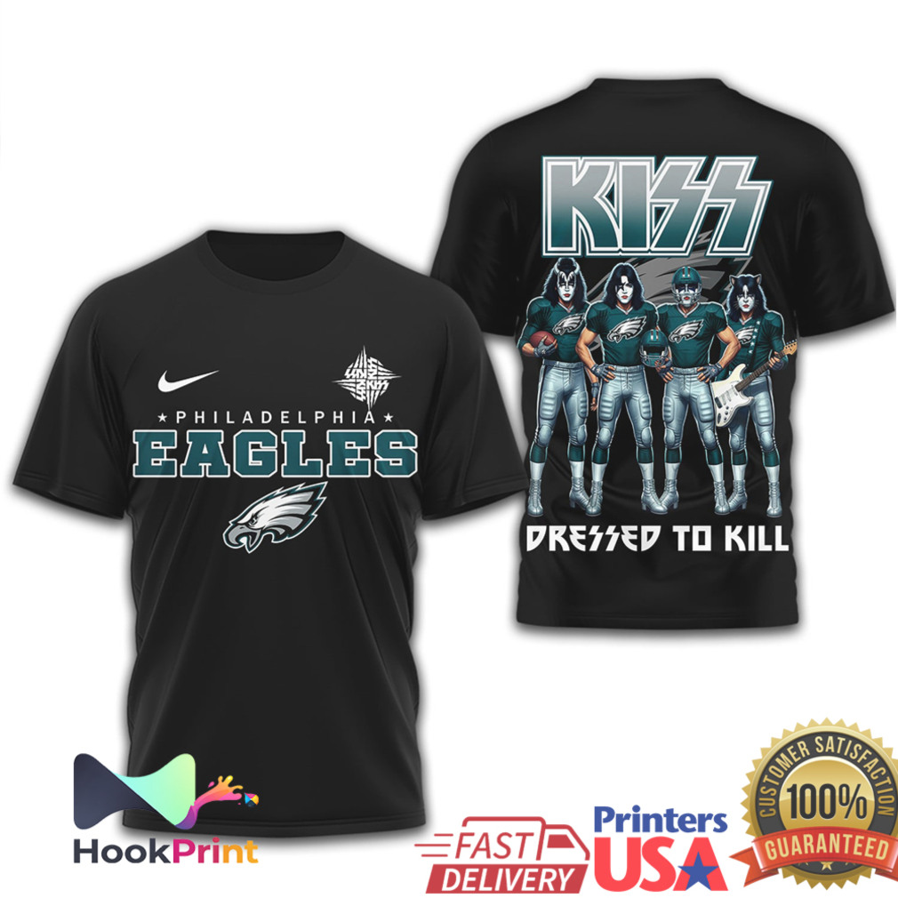 Philadelphia Eagles x KISS Rock Band Dressed To Kill T Shirt Philadelphia Eagles x KISS Rock Band Dressed To Kill T Shirt