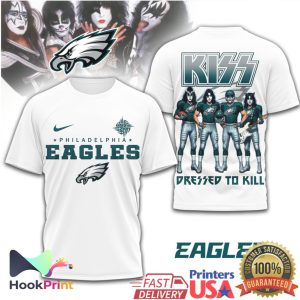 Philadelphia Eagles x KISS Rock Band Dressed To Kill T Shirt