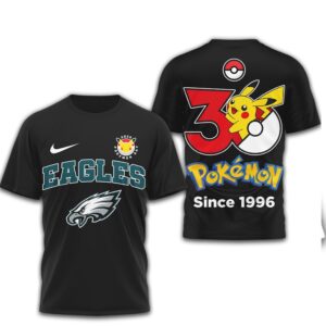 Philadelphia Eagles x Pokemon Pikachu 30th Anniversary T Shirt