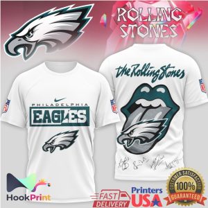 Philadelphia Eagles x Rolling Stones Midnight Green Rock T Shirt