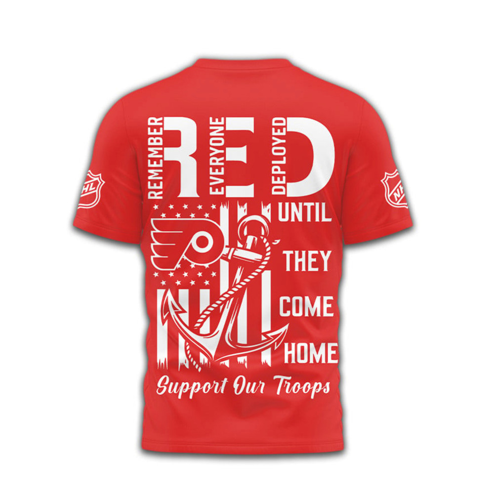 Philadelphia Flyers RED Remember Everyone Deployed NHL Military Support Shirt Philadelphia Flyers RED Remember Everyone Deployed NHL Military Support Shirt