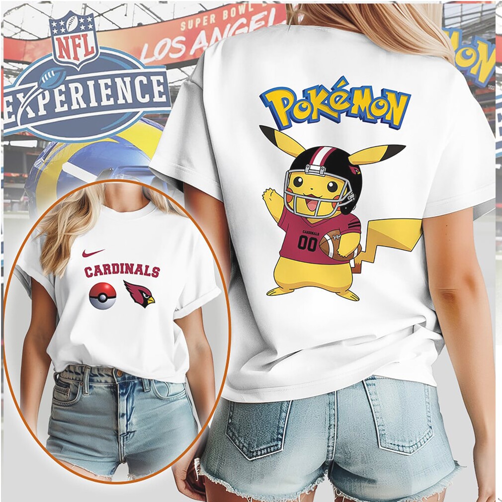 Pikachu Pokémon x Arizona Cardinals NFL Football T Shirt Pikachu Pokémon x Arizona Cardinals NFL Football T Shirt