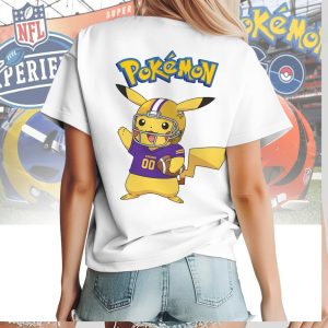 Pikachu Pokémon x Minnesota Vikings NFL Football T Shirt Pikachu Pokémon x Minnesota Vikings NFL Football T Shirt