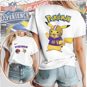 Pikachu Pokémon x Minnesota Vikings NFL Football T Shirt