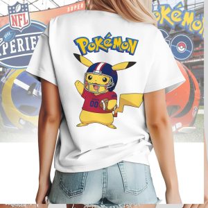 Pikachu Pokémon x New York Giants NFL Football T Shirt Pikachu Pokémon x New York Giants NFL Football T Shirt