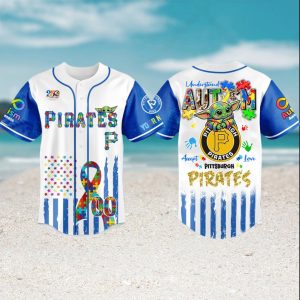 Pittsburgh Pirates Autism Awareness Baby Yoda Personalized Baseball Jersey