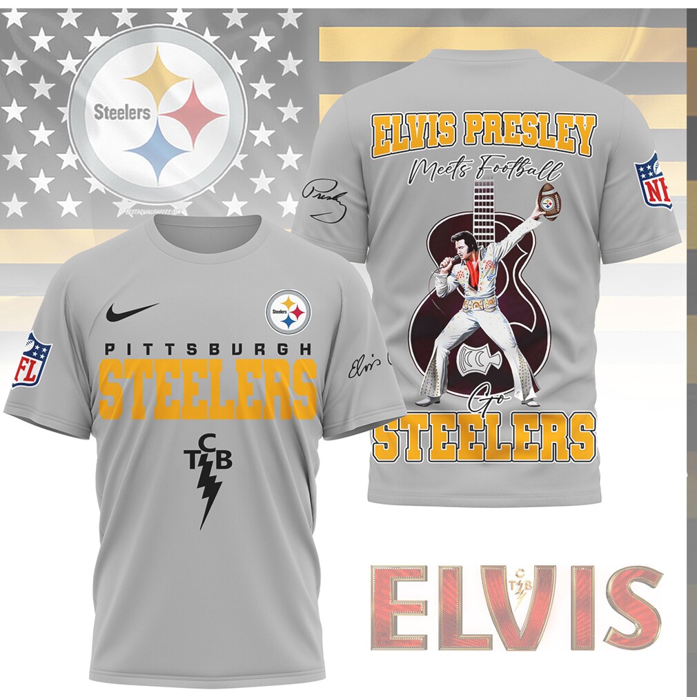 Pittsburgh Slers x Elvis Presley Meets Football T Shirt Pittsburgh Slers x Elvis Presley Meets Football T Shirt