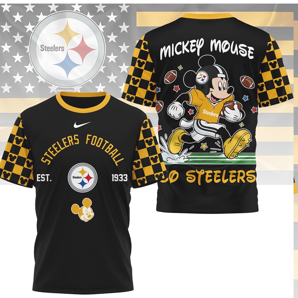 Pittsburgh Slers x Mickey Mouse 3D Football Jersey T Shirt Pittsburgh Slers x Mickey Mouse 3D Football Jersey T Shirt