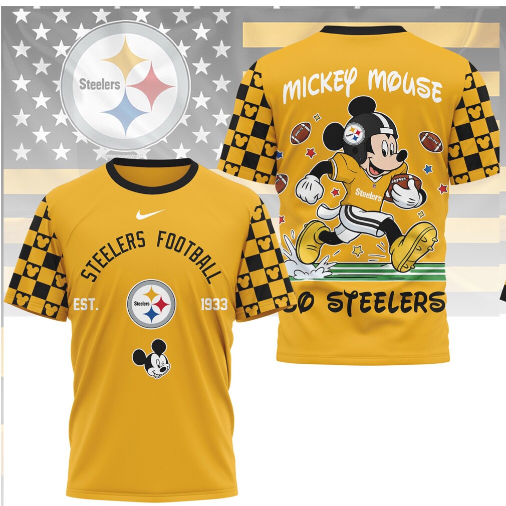 Pittsburgh Slers x Mickey Mouse 3D Football Jersey T Shirt Pittsburgh Slers x Mickey Mouse 3D Football Jersey T Shirt