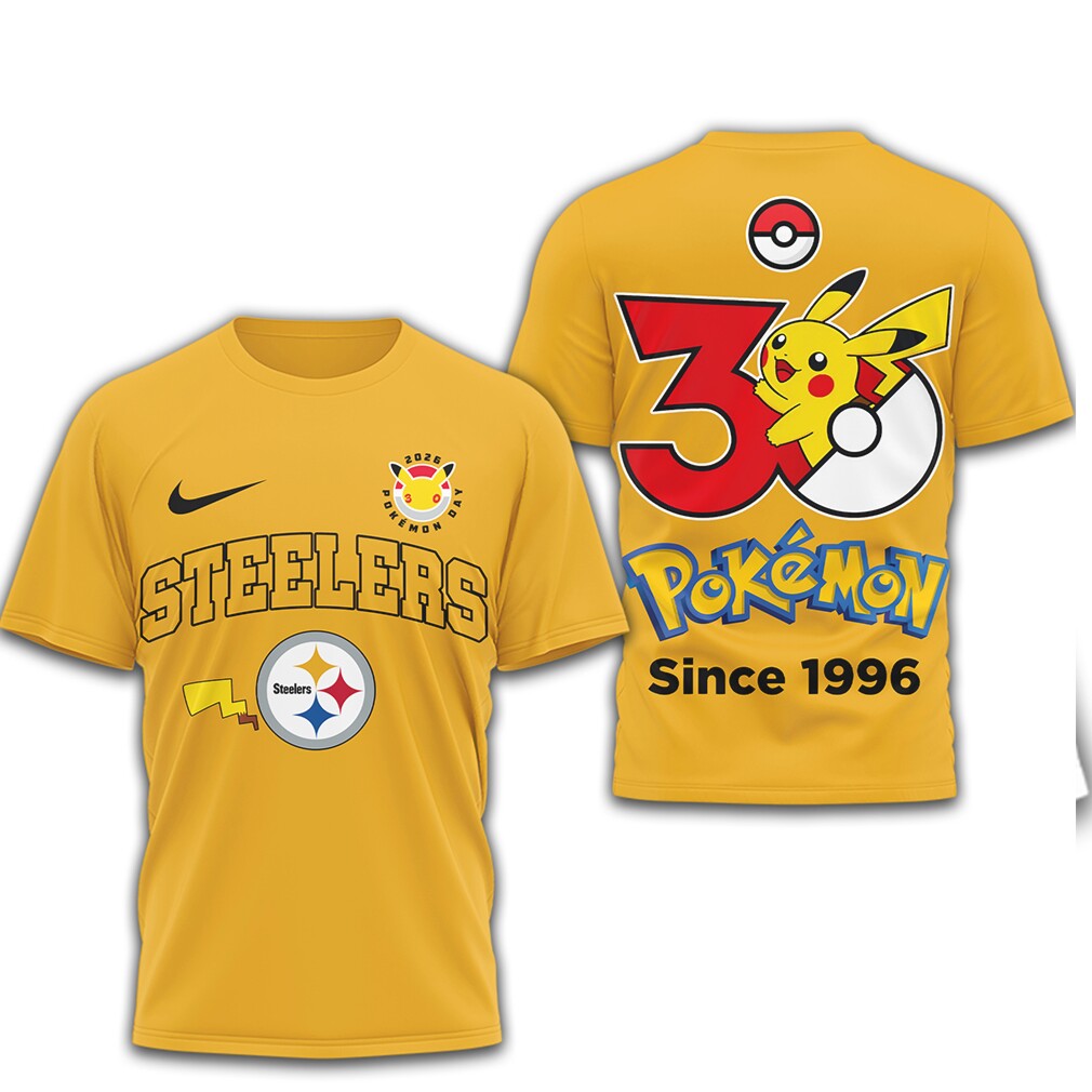 Pittsburgh Slers x Pokemon 30th Anniversary Pikachu T Shirt Pittsburgh Slers x Pokemon 30th Anniversary Pikachu T Shirt