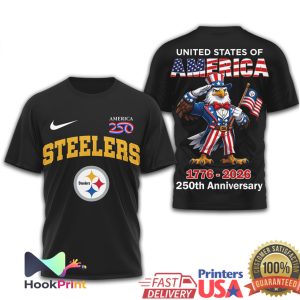 Pittsburgh Steelers 250th Anniversary 1776 2026 Patriotic Eagle T Shirt
