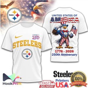 Pittsburgh Steelers 250th Anniversary Patriotic Eagle Fan T Shirt