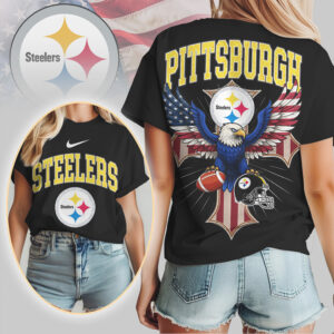 Pittsburgh Steelers American Eagle Flag Pride Football NFL Football T Shirt