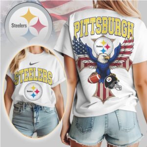 Pittsburgh Steelers American Eagle Flag Pride Football NFL Football T Shirt