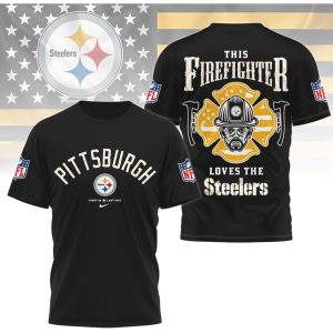 Pittsburgh Steelers Firefighter Graphic This Firefighter Loves The Steelers Black Gold T Shirt Pittsburgh Steelers Firefighter Graphic This Firefighter Loves The Steelers Black Gold T Shirt