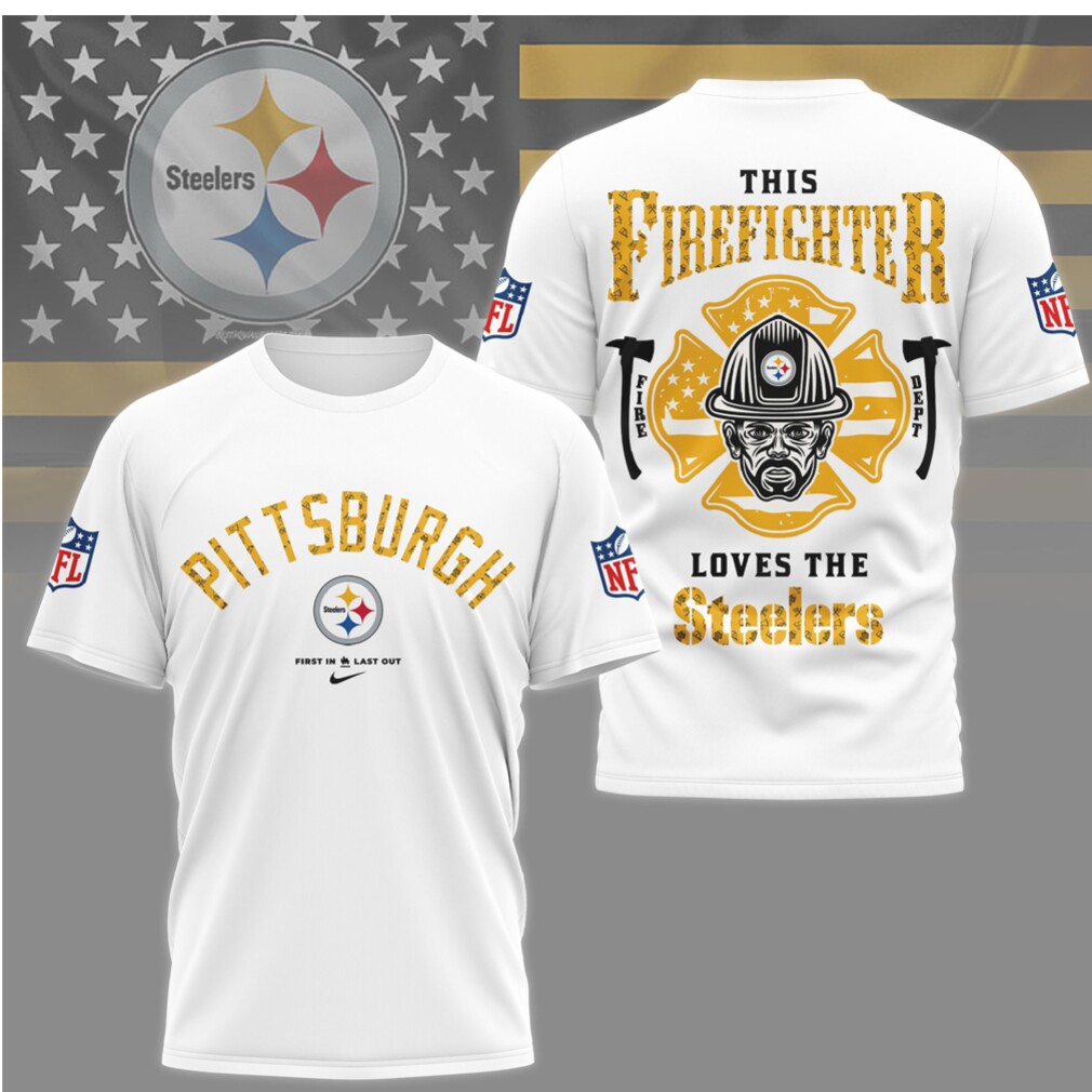 Pittsburgh Steelers Firefighter Graphic This Firefighter Loves The Steelers Black Gold T Shirt Pittsburgh Steelers Firefighter Graphic This Firefighter Loves The Steelers Black Gold T Shirt
