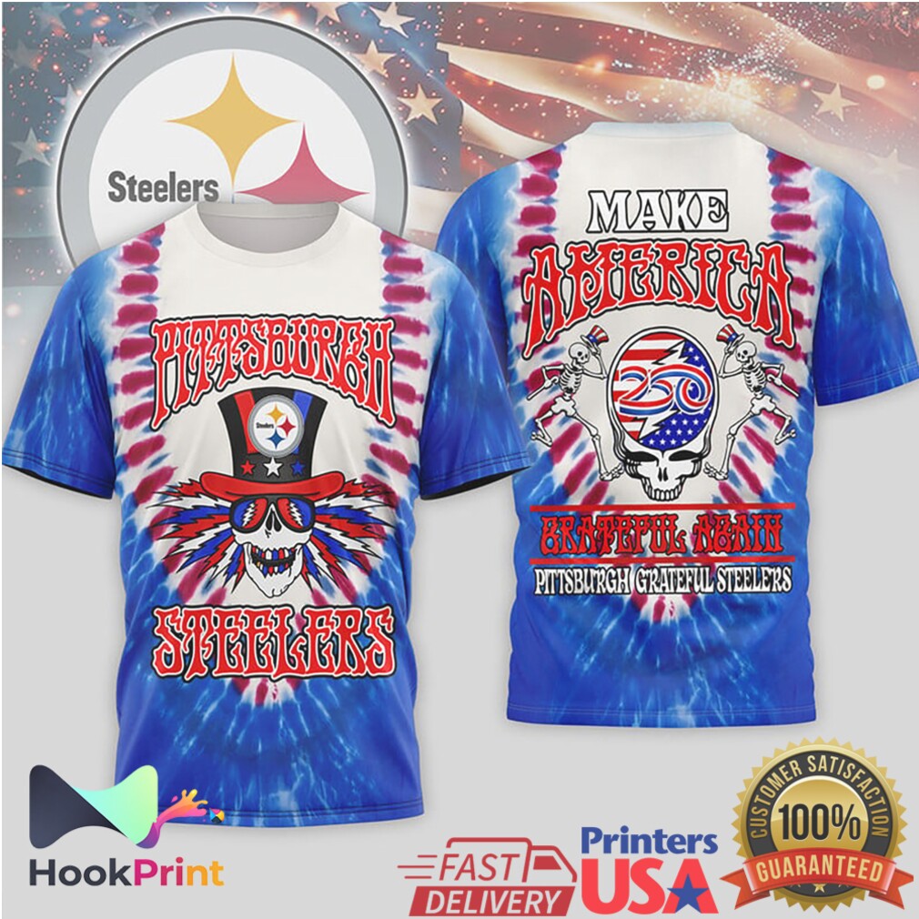 Pittsburgh Steelers Grateful Dead Tie Dye “Make America Grateful Again” T Shirt Pittsburgh Steelers Grateful Dead Tie Dye “Make America Grateful Again” T Shirt