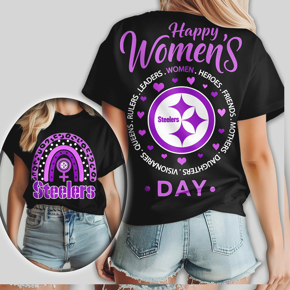 Pittsburgh Steelers Happy Womens Day Purple Rainbow Fan NFL Shirt Pittsburgh Steelers Happy Womens Day Purple Rainbow Fan NFL Shirt