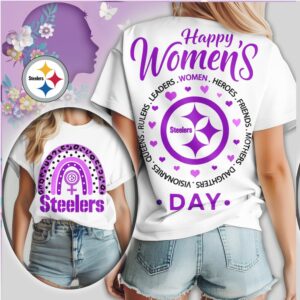 Pittsburgh Steelers Happy Womens Day Purple Rainbow Fan NFL Shirt