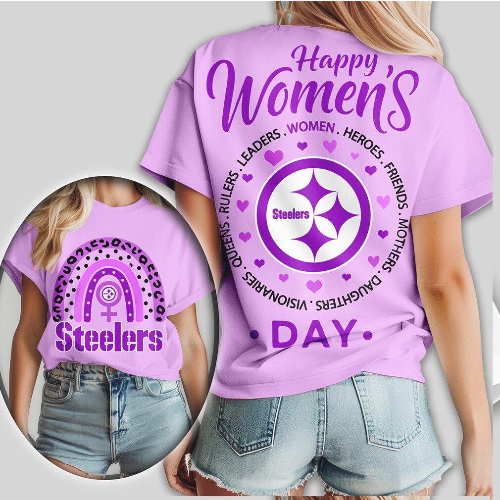 Pittsburgh Steelers Happy Womens Day Purple Rainbow Fan NFL Shirt Pittsburgh Steelers Happy Womens Day Purple Rainbow Fan NFL Shirt