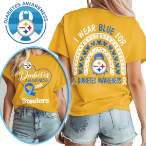 Pittsburgh Steelers I Wear Blue For Diabetes Awareness Rainbow Black Gold T Shirt Pittsburgh Steelers I Wear Blue For Diabetes Awareness Rainbow Black Gold T Shirt