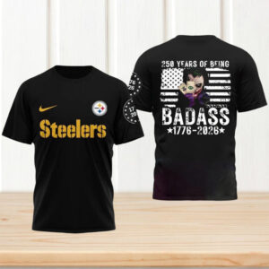 Pittsburgh Steelers Joker 250 Years Of Being Badass 1776 2026 NFL T Shirt