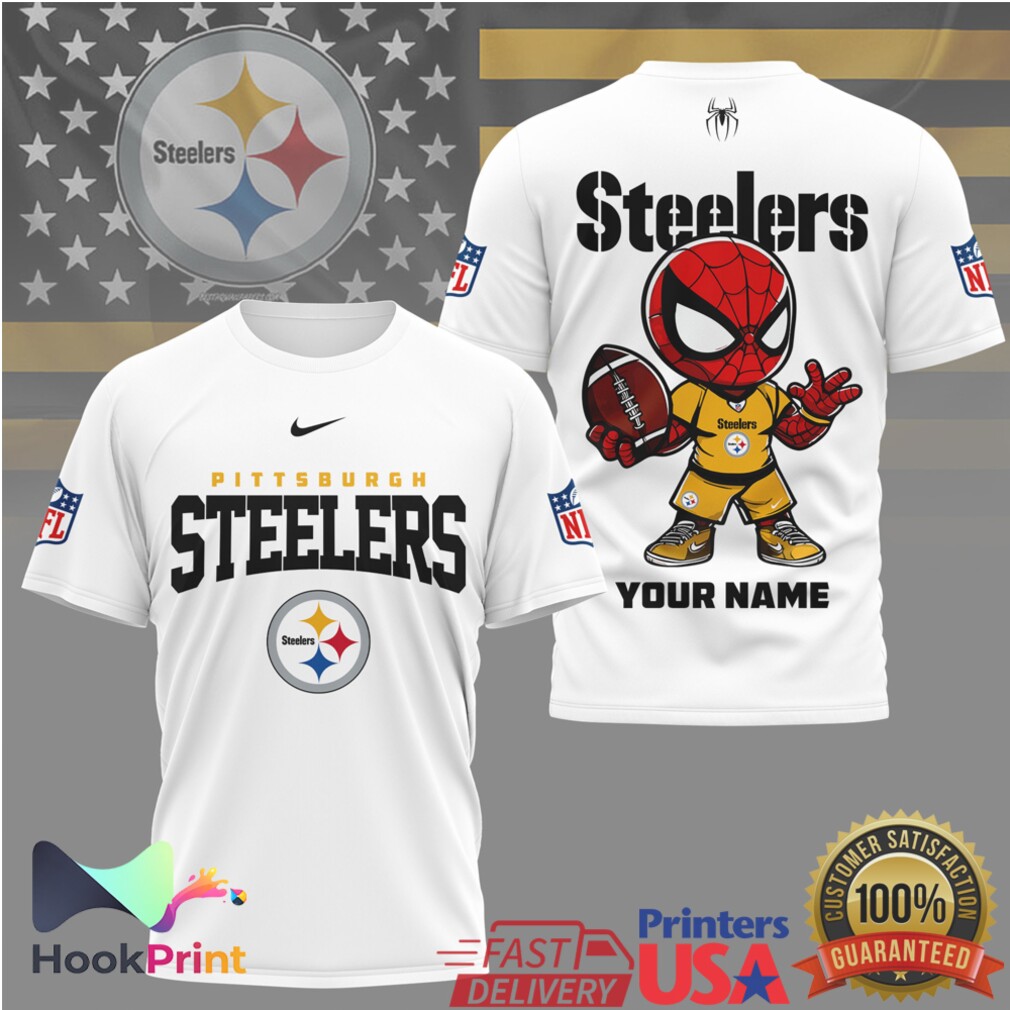 Pittsburgh Steelers Spider Man Custom Name Mascot NFL Football T Shirt Pittsburgh Steelers Spider Man Custom Name Mascot NFL Football T Shirt