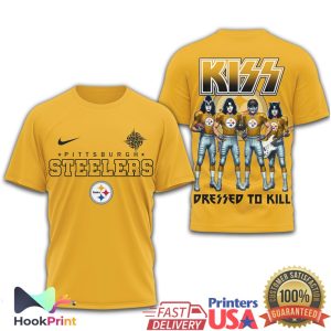 Pittsburgh Steelers x KISS Rock Band Dressed To Kill T Shirt Pittsburgh Steelers x KISS Rock Band Dressed To Kill T Shirt